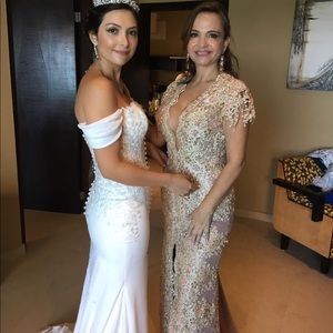 Evening Gown in Rose and Champaign